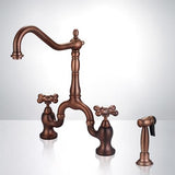 Odda Bridge Kitchen Faucet with Brass Sprayer