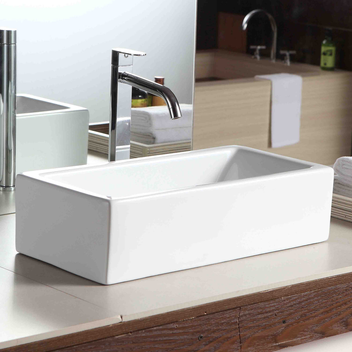 Ogema Vitreous China Rectangular Vessel Sink