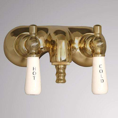 Old-Style Tub Faucet - Porcelain Lever Handles
