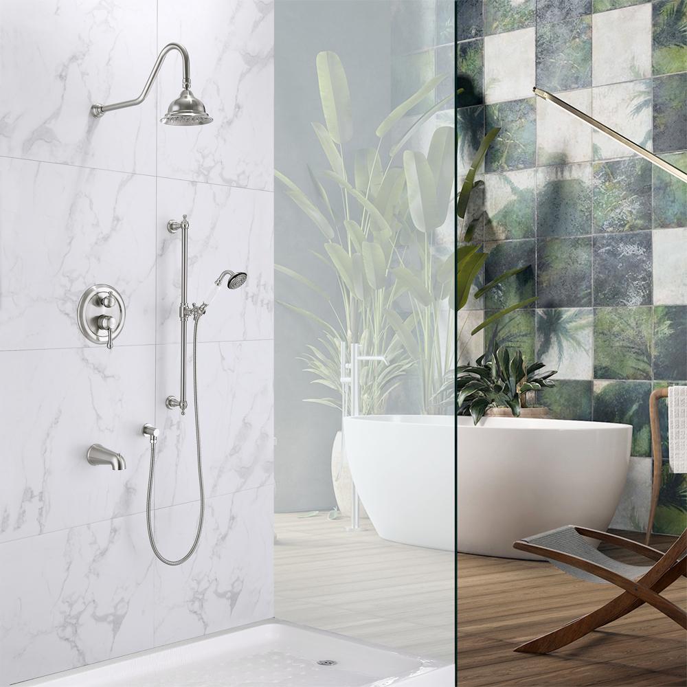 Owen Pressure Balance Shower System with Shower Head, Hand Shower and Tub Spout