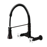Pablo Two-Handle Wall-Mount Pull-Down Sprayer Kitchen Faucet