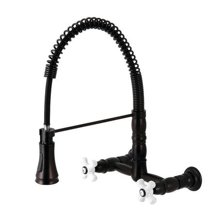 Pablo Two-Handle Wall-Mount Pull-Down Sprayer Kitchen Faucet