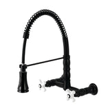 Pablo Two-Handle Wall-Mount Pull-Down Sprayer Kitchen Faucet