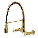 Pablo Two-Handle Wall-Mount Pull-Down Sprayer Kitchen Faucet