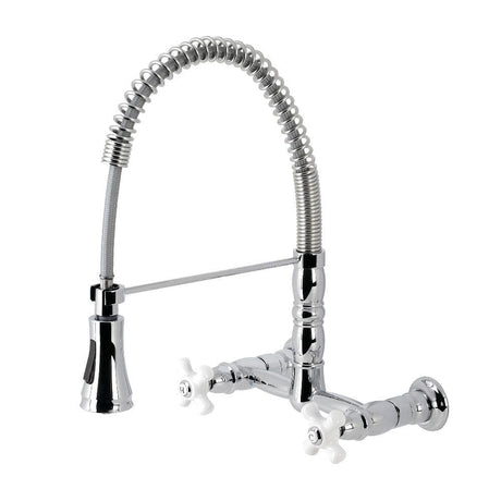 Pablo Two-Handle Wall-Mount Pull-Down Sprayer Kitchen Faucet