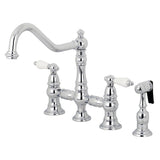 Quaper Bridge Kitchen Faucet with Brass Sprayer