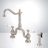 Randers Bridge Kitchen Faucet with Brass Sprayer