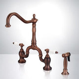Randers Bridge Kitchen Faucet with Brass Sprayer