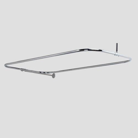 Rectangular Solid Brass Shower Rod with Sidewall Support