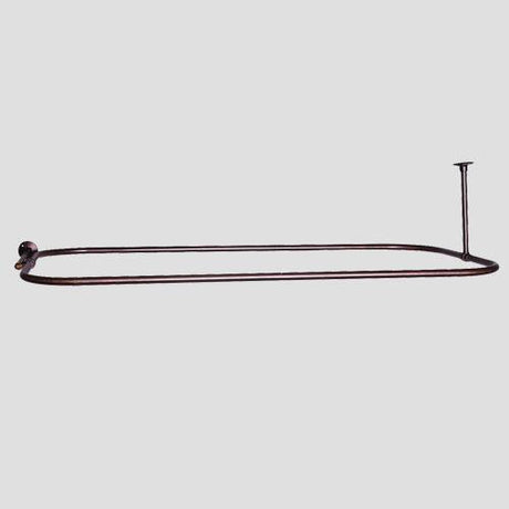 Rectangular Solid Brass Shower Rod with Sidewall Support