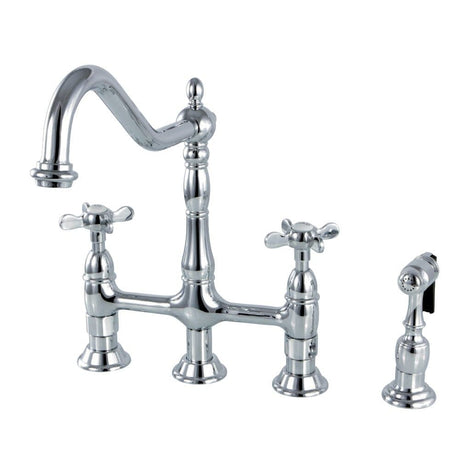Reken Bridge Kitchen Faucet with Brass Sprayer