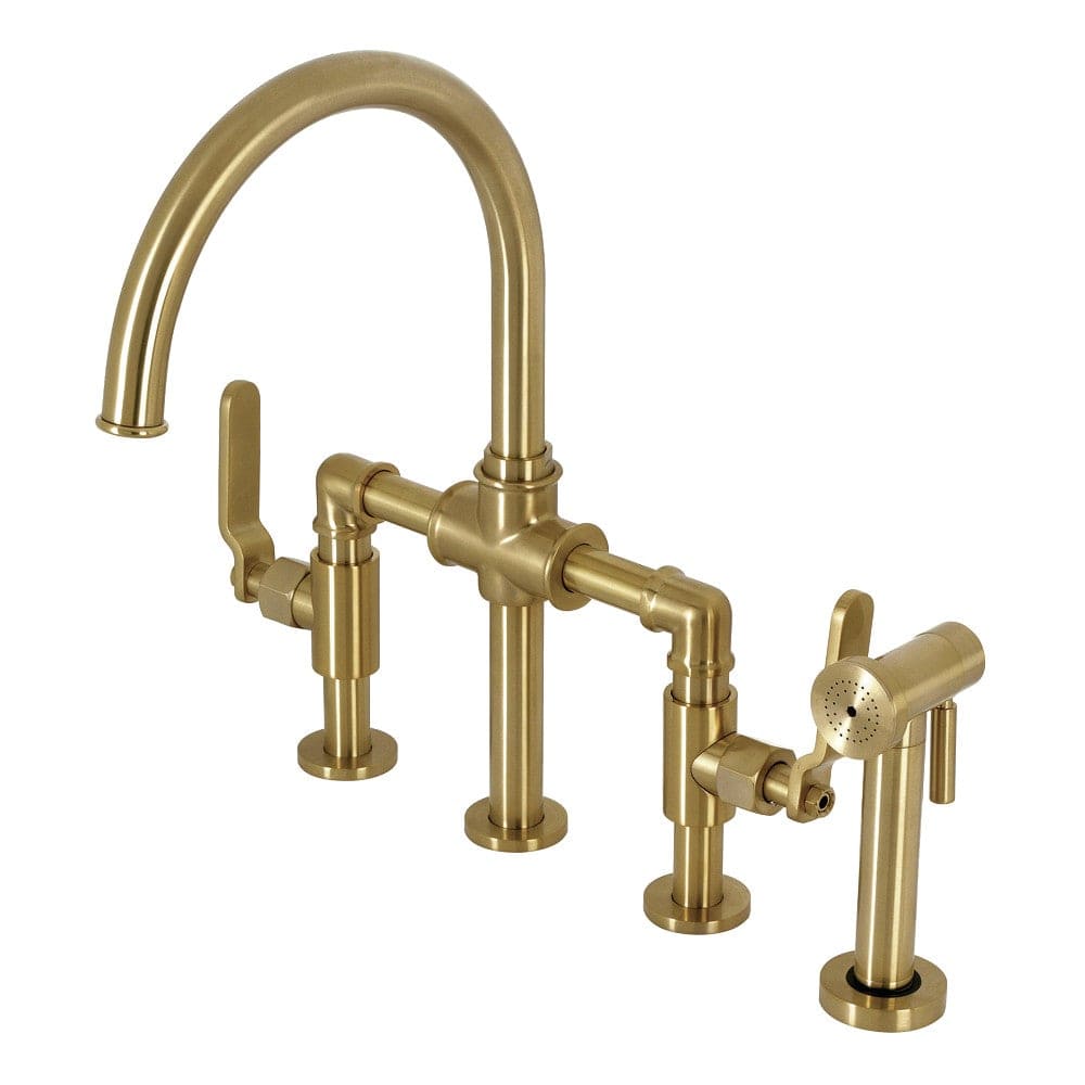 Rizer Bridge Kitchen Faucet with Brass Sprayer
