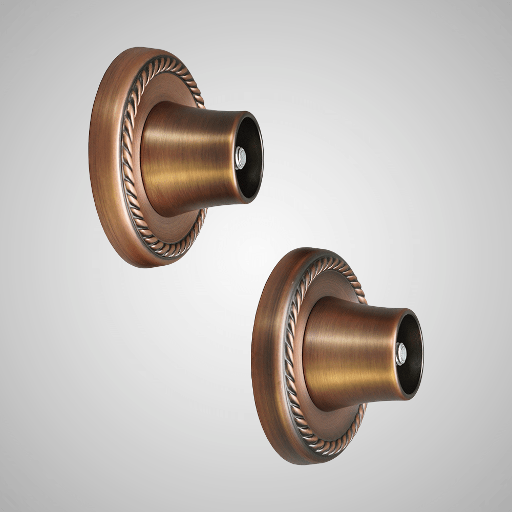 Round Shower Rod Flanges with Beaded Design