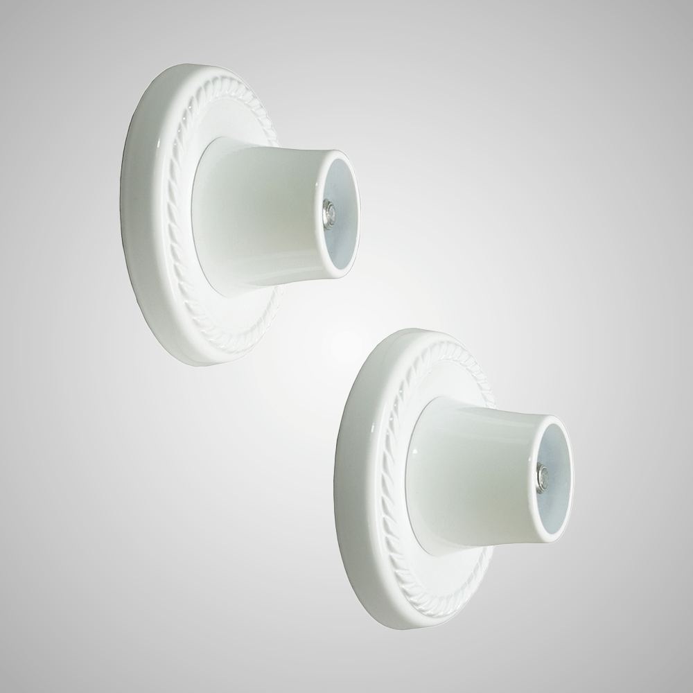 Round Shower Rod Flanges with Beaded Design