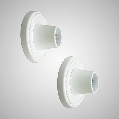 Round Shower Rod Flanges with Beaded Design