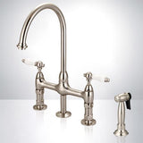 Saeby Bridge Kitchen Faucet with Brass Sprayer