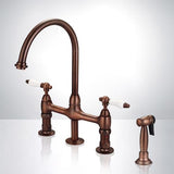 Saeby Bridge Kitchen Faucet with Brass Sprayer
