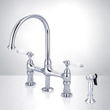 Saeby Bridge Kitchen Faucet with Brass Sprayer
