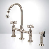 Saltum Bridge Kitchen Faucet with Brass Sprayer