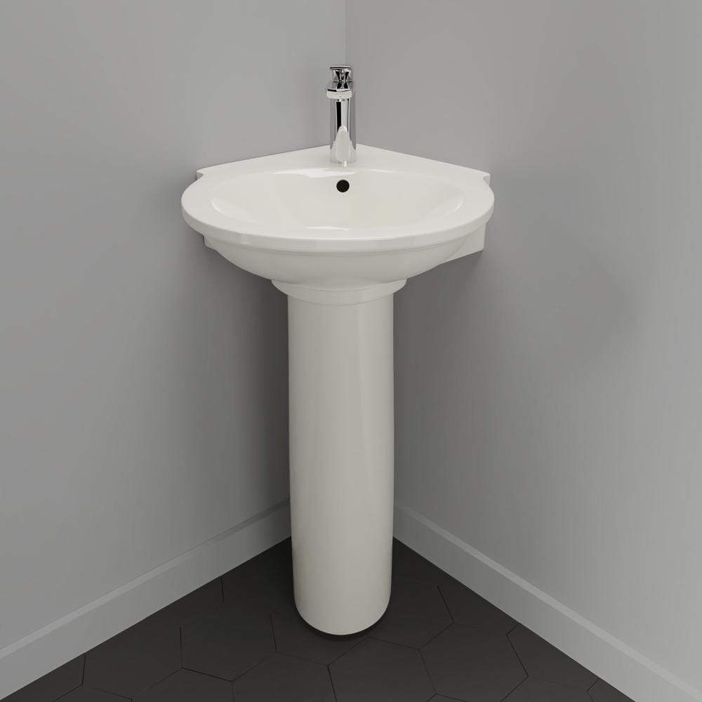 Santee Vitreous China Corner Pedestal Sink