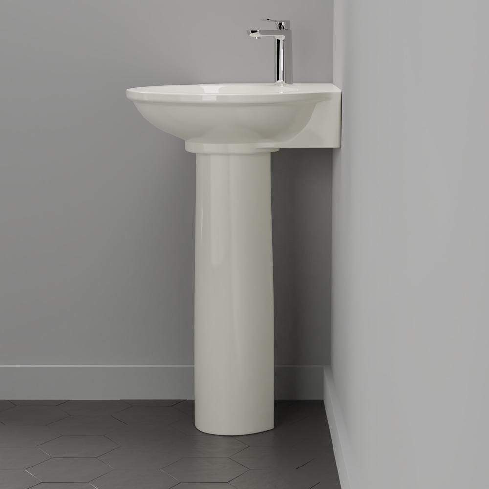 Santee Vitreous China Corner Pedestal Sink