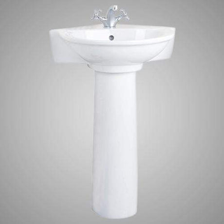 Santee Vitreous China Corner Pedestal Sink