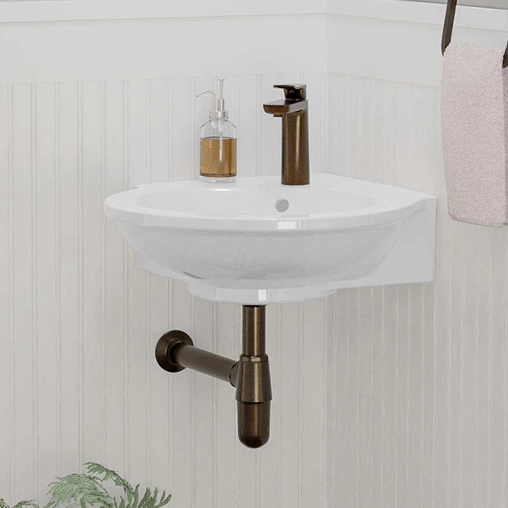 Santee Vitreous China Corner Wall-Mount Sink