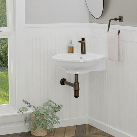 Santee Vitreous China Corner Wall-Mount Sink