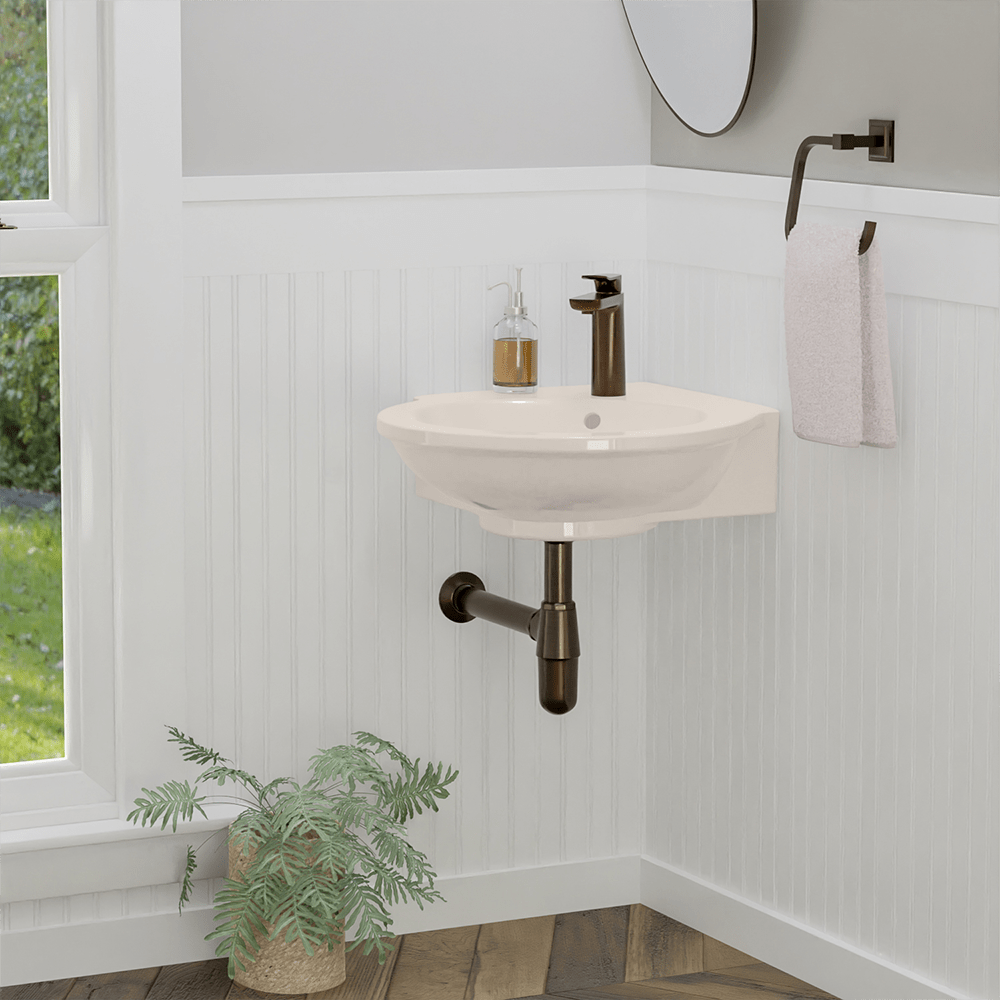 Santee Vitreous China Corner Wall-Mount Sink