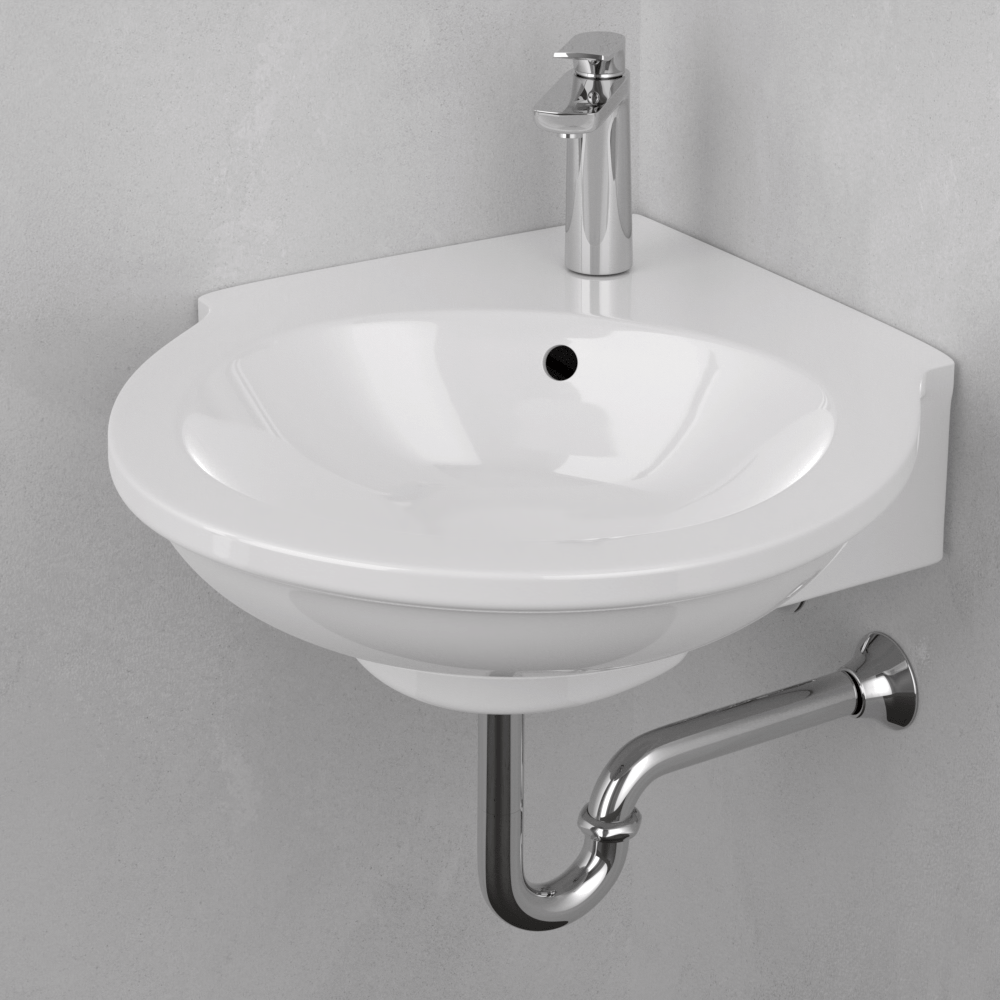 Santee Vitreous China Corner Wall-Mount Sink