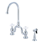 Saper Bridge Kitchen Faucet with Brass Sprayer
