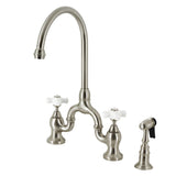 Saper Bridge Kitchen Faucet with Brass Sprayer