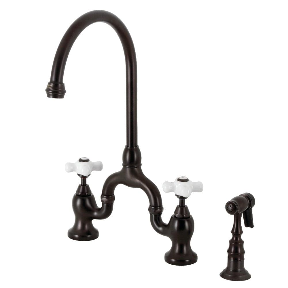 Saper Bridge Kitchen Faucet with Brass Sprayer