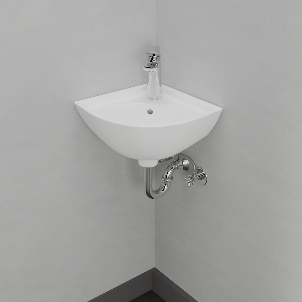 Sartell Vitreous China Corner Wall-Mount Sink