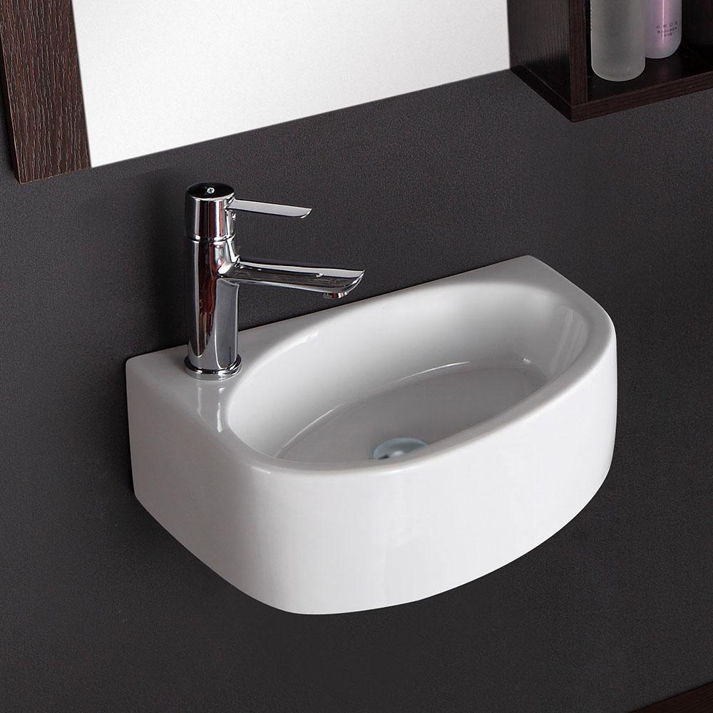 Saxon Vitreous China Wall-Mount Bathroom Sink - Left Side Faucet Drilling