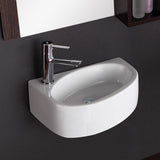 Saxon Vitreous China Wall-Mount Bathroom Sink - Left Side Faucet Drilling
