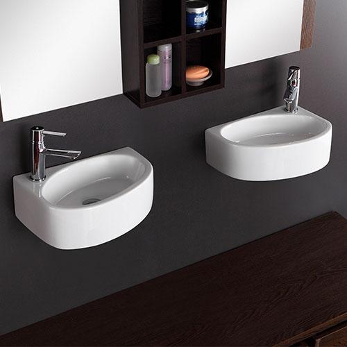 Saxon Vitreous China Wall-Mount Bathroom Sink - Left Side Faucet Drilling