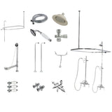 Scantonperd Wall-Mount Tub Shower Conversion Kit with Drain and Supply Lines