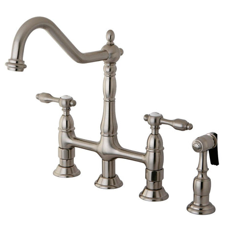 Sepser Bridge Kitchen Faucet with Brass Sprayer