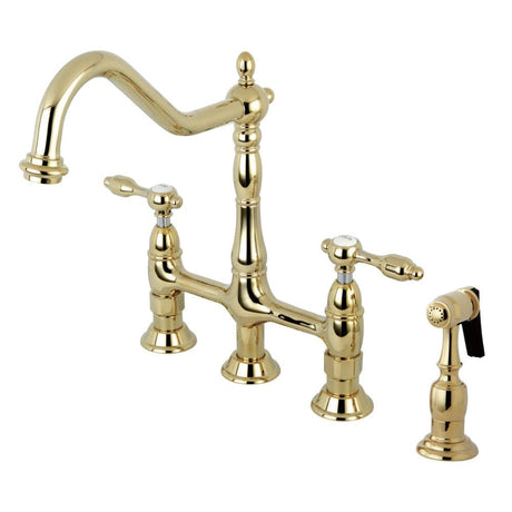 Sepser Bridge Kitchen Faucet with Brass Sprayer