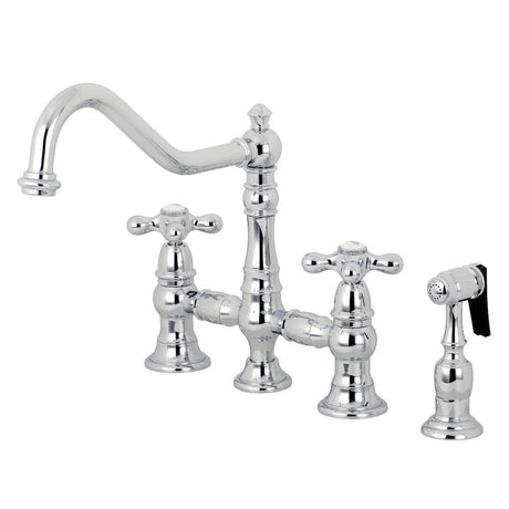 Siken Bridge Kitchen Faucet with Brass Sprayer