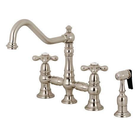 Siken Bridge Kitchen Faucet with Brass Sprayer