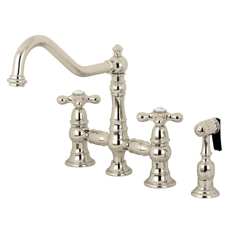 Siken Bridge Kitchen Faucet with Brass Sprayer