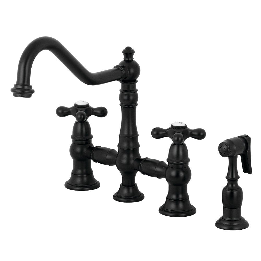 Siken Bridge Kitchen Faucet with Brass Sprayer