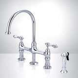 Barclay Harding Kitchen Bridge Faucet Sidespray & Metal Hdl KFB512