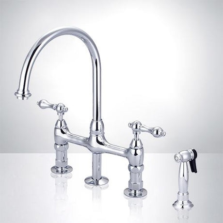 Barclay Harding Kitchen Bridge Faucet Sidespray & Metal Hdl KFB512
