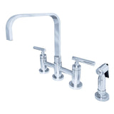 Sippler Bridge Kitchen Faucet with Brass Sprayer