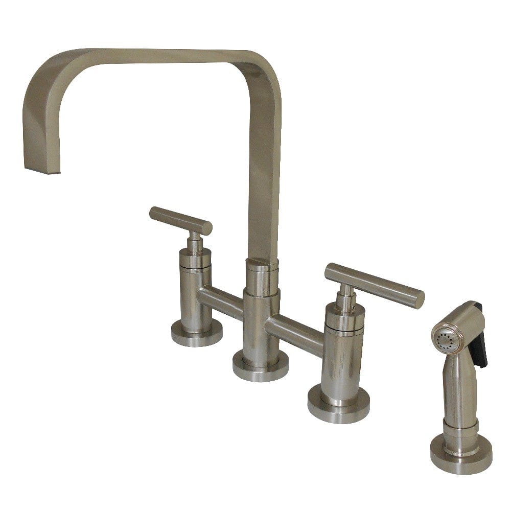 Sippler Bridge Kitchen Faucet with Brass Sprayer