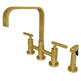 Sippler Bridge Kitchen Faucet with Brass Sprayer