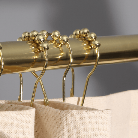 Solid Brass Roll Ball Shower Curtain Rings
